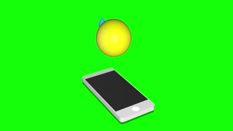 Sweet-Smile-3D-Emoji-on-Smartphone-green-screen